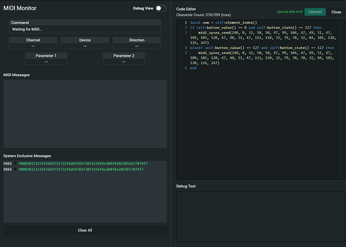 Grid - MIDI Monitor