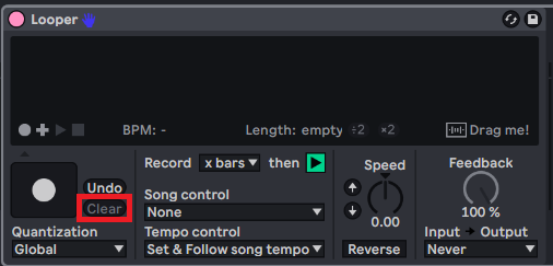 Ableton Looper - Clear Button