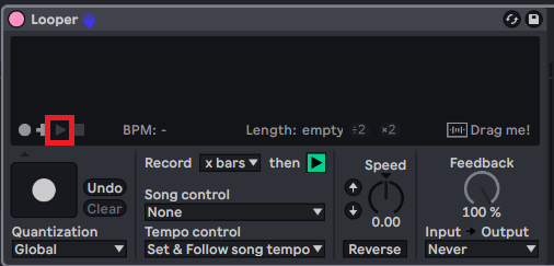 Ableton Looper - Play Button